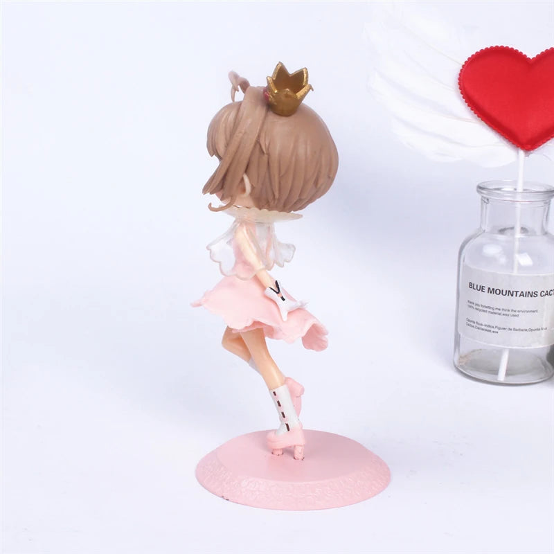 Anime Lovely Pink Card Captor SAKURA Action Figures Models PVC Figure Model Car Cake Decorations Magic Wand Girls Toys Gift