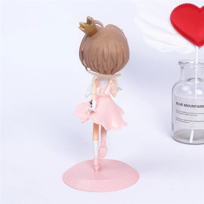 Anime Lovely Pink Card Captor SAKURA Action Figures Models PVC Figure Model Car Cake Decorations Magic Wand Girls Toys Gift