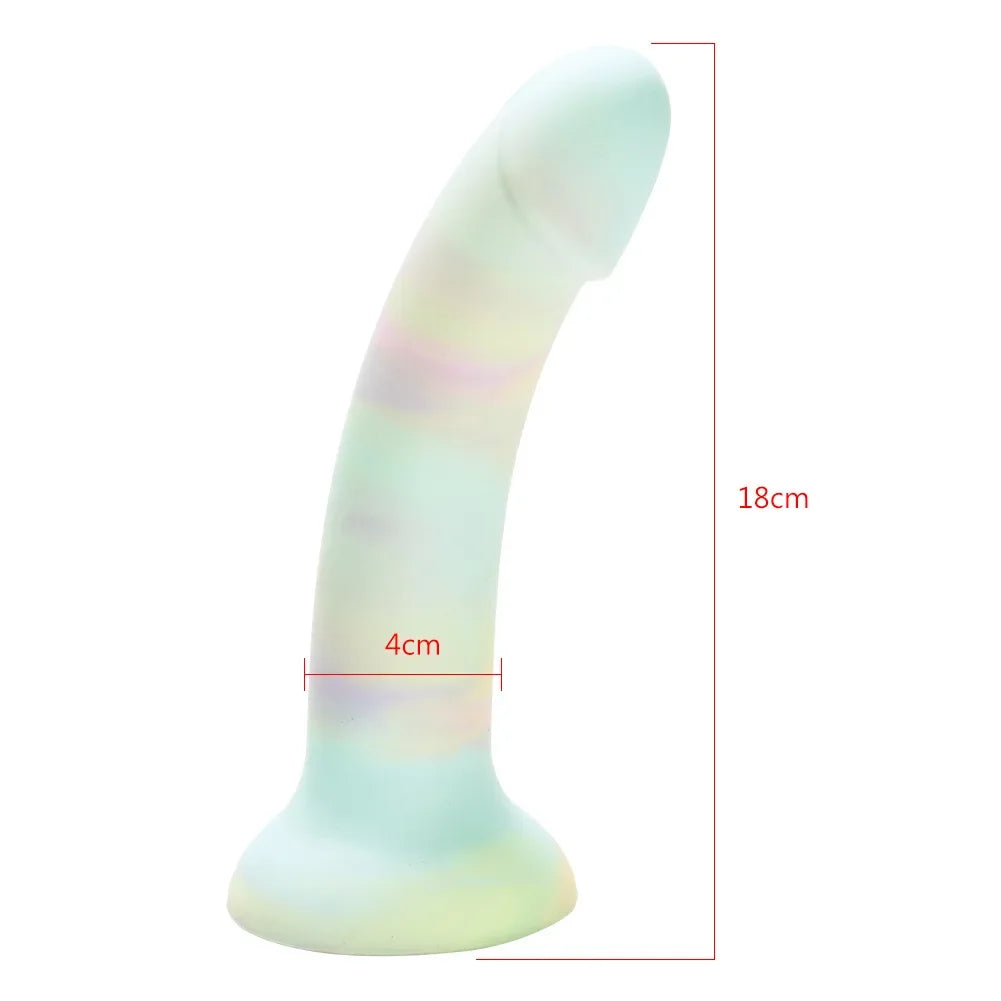 Realistic Dildo with Strong Suction Cup Liquid Silicone pink penis G Spot Masturbator for Women Men Anal Sex Toys 14-21cm