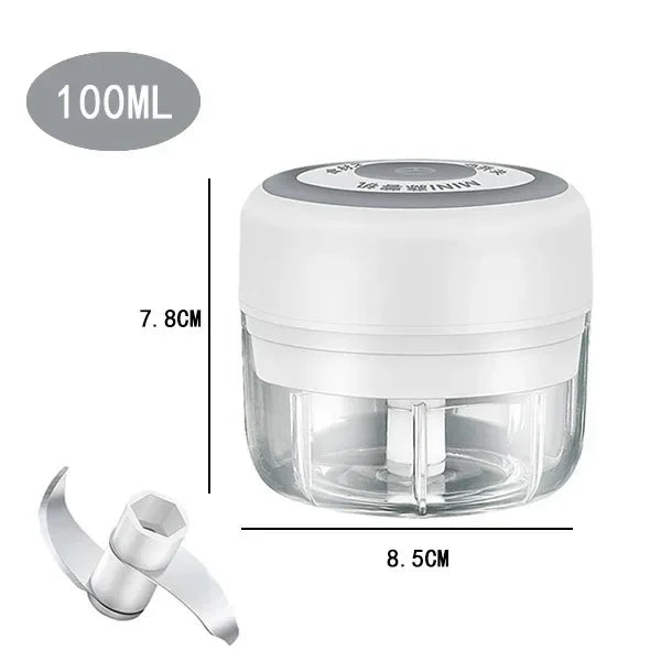 250/100ML Garlic Mincer USB Charging Powerful Mini Electric Garlic Chopper Portable Garlic Crusher Kitchen Food Chopper Unisex