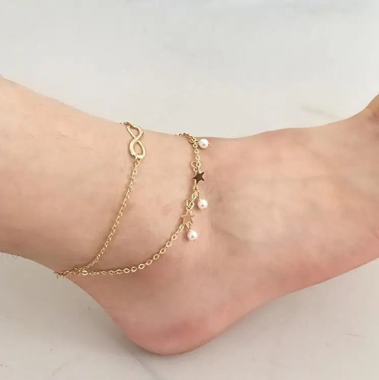 New Personalized Butterfly Pendant Anklet Summer Beach Leg Chain Handcrafted Anklet Gold And Silver Headwear Wholesale And Retai