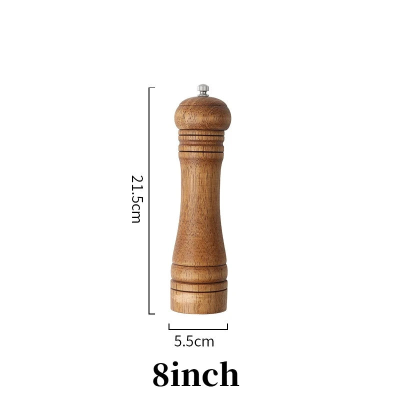 5/8/10inch Wooden Salt Pepper Grinder Mill Shaker Rotor Kitchen Tool Spices Seasoning Gadget Accessory Cooking Essential Items