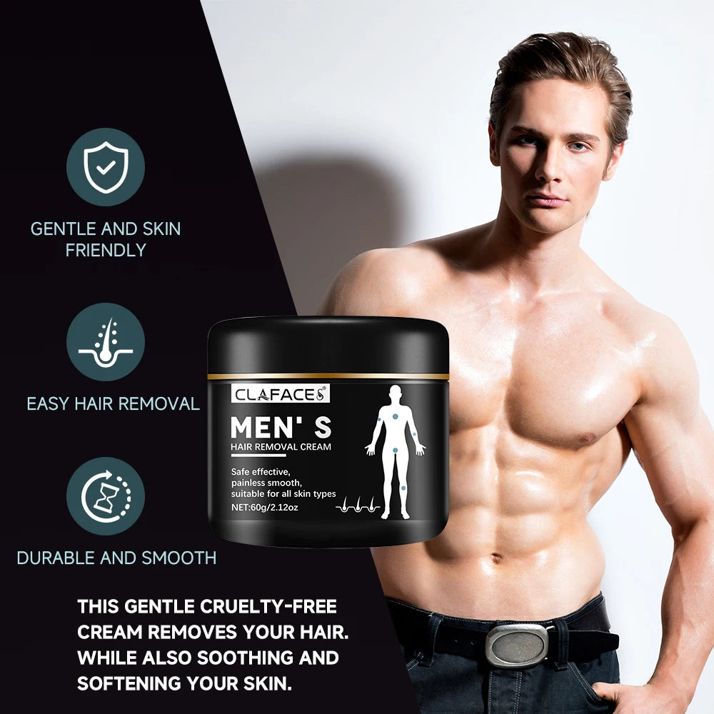 Men Painless Hair Remover Cream Mild Non Irritating Inhibition Hair Growth Eliminate Beard Body Chest Private Parts Depilatory