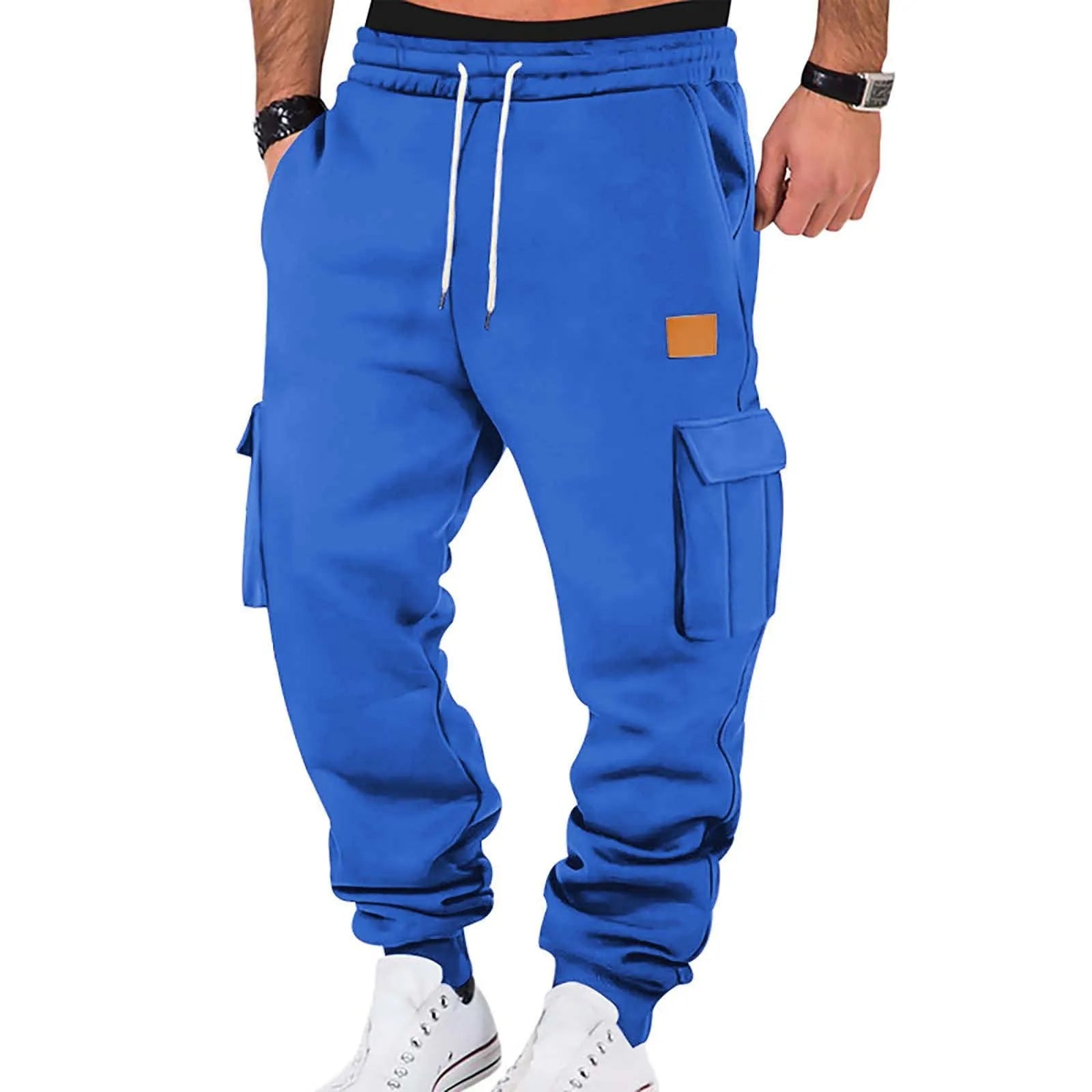 Men's Cargo Pants 2025 New Casual Loose Autumn Winter Straight Baggy Pants Multi-Pockets Solid Color Pinting Sweatpants 