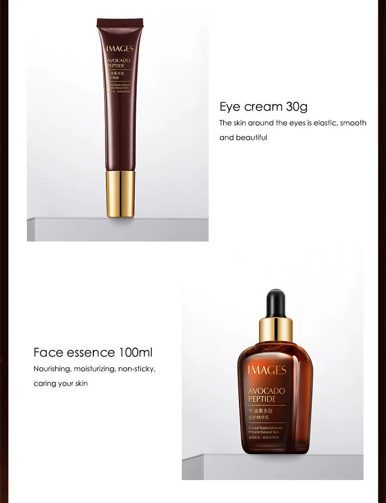 5pcs/Set IMAGES Avocado Skin Care Sets Facial Moisturizing Face Cream Serum Facial Cleanser Eye Cream Skin Care Products