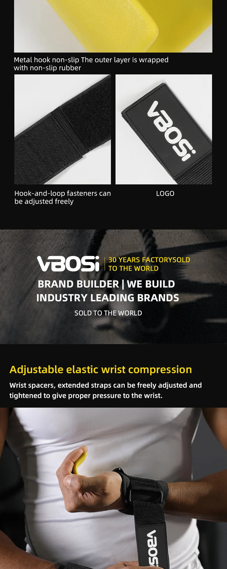 VBOSi Heavy Duty Weightlifting Hooks Wrist Strap Grips Neoprene Padded Steel for Deadlifts Pull-ups Gym Training