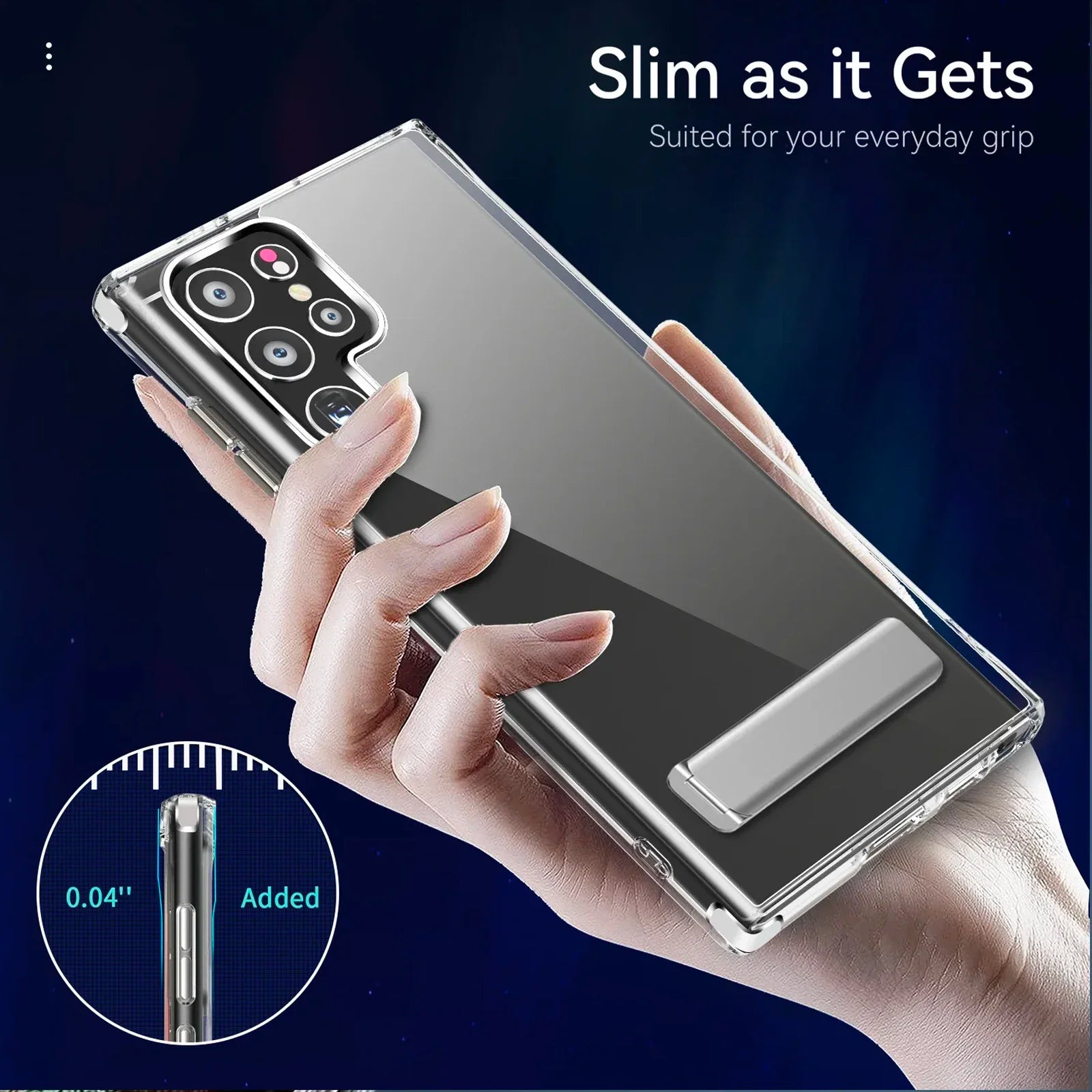 UYUXIO Kickstand Clear Mobile Phone Case for Samsung Galaxy S25 Ultra Plus S24 S23 FE S22 Stand Cases Back Cover with Holder