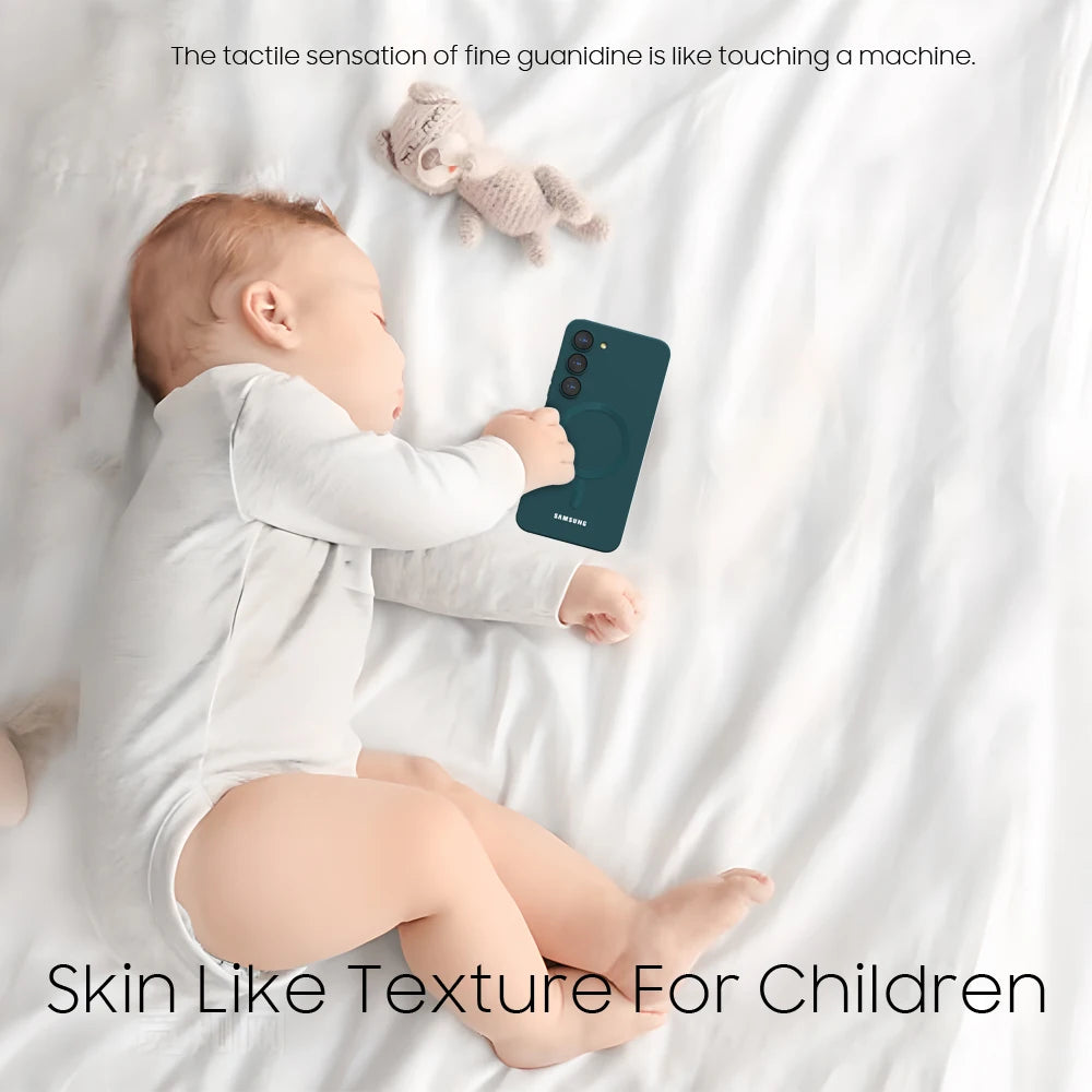 For Samsung Galaxy S25 Magsafe Case S24 S23 S21 FE S22 Plus A56 A55 A54 A36 A35 A16 A15 Soft Silicone Magnetic Phone Back Cover