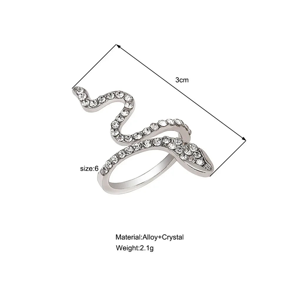 Women Gothic Open Snake Ring Adjustable Animal Rings Reptile Fashion Punk Personality Jewelry Accessories Jewellery Tentacles