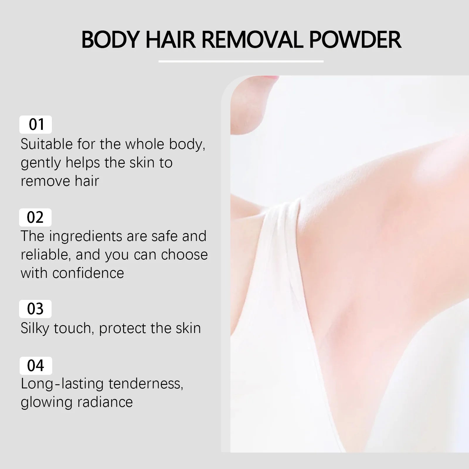 Body Hair Removal Powder Powerful Armpit Legs Arms Epilator Painless Depilatory Clean Hair Growth Inhibitor Woman Men Body Care