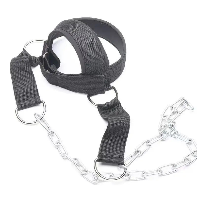 Head Neck Training Harness Adjustable Nylon Strap Weight Bearing Chain Strength Training Gym Fitness Weight Lifting Boxing MMA