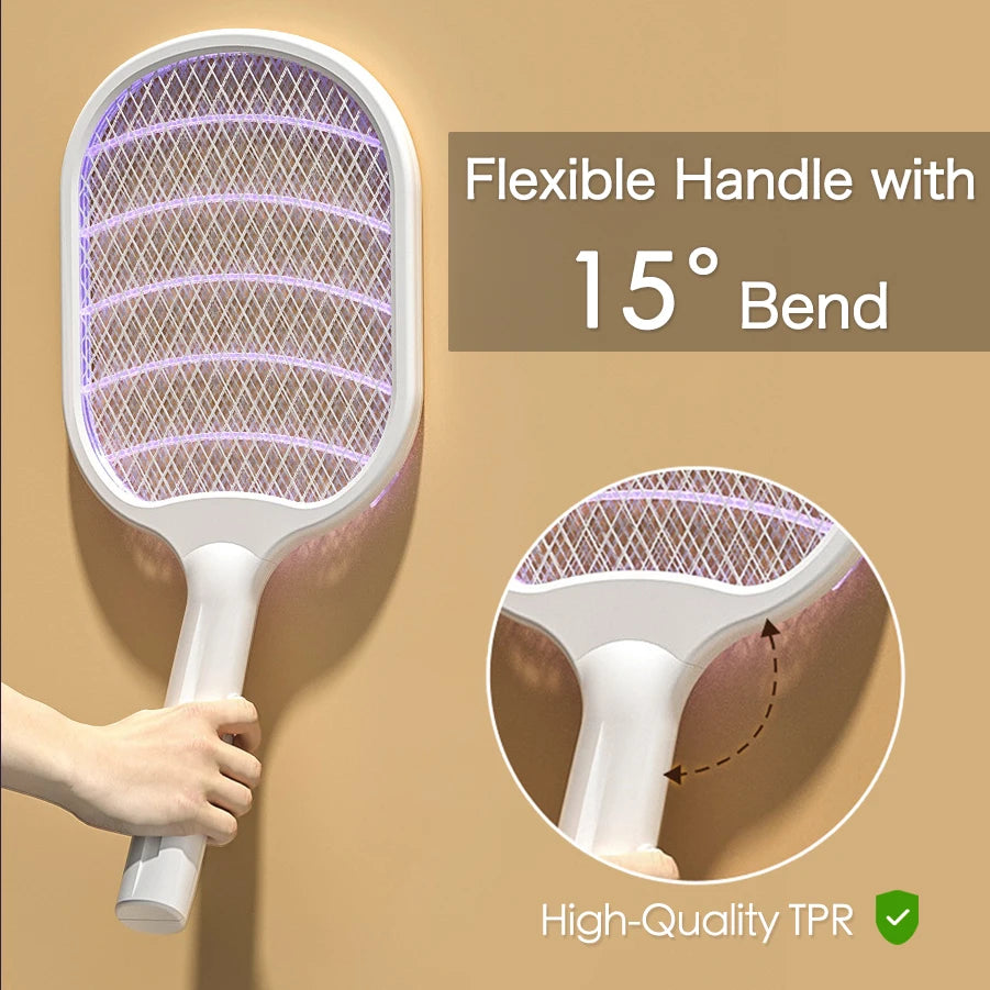 2 In 1 Electric Foldable Mosquito Swatter Killer Lamp Rechargeable Anti Mosquitoes House Lamp Wall-Mounted Fly Bug Trap Home