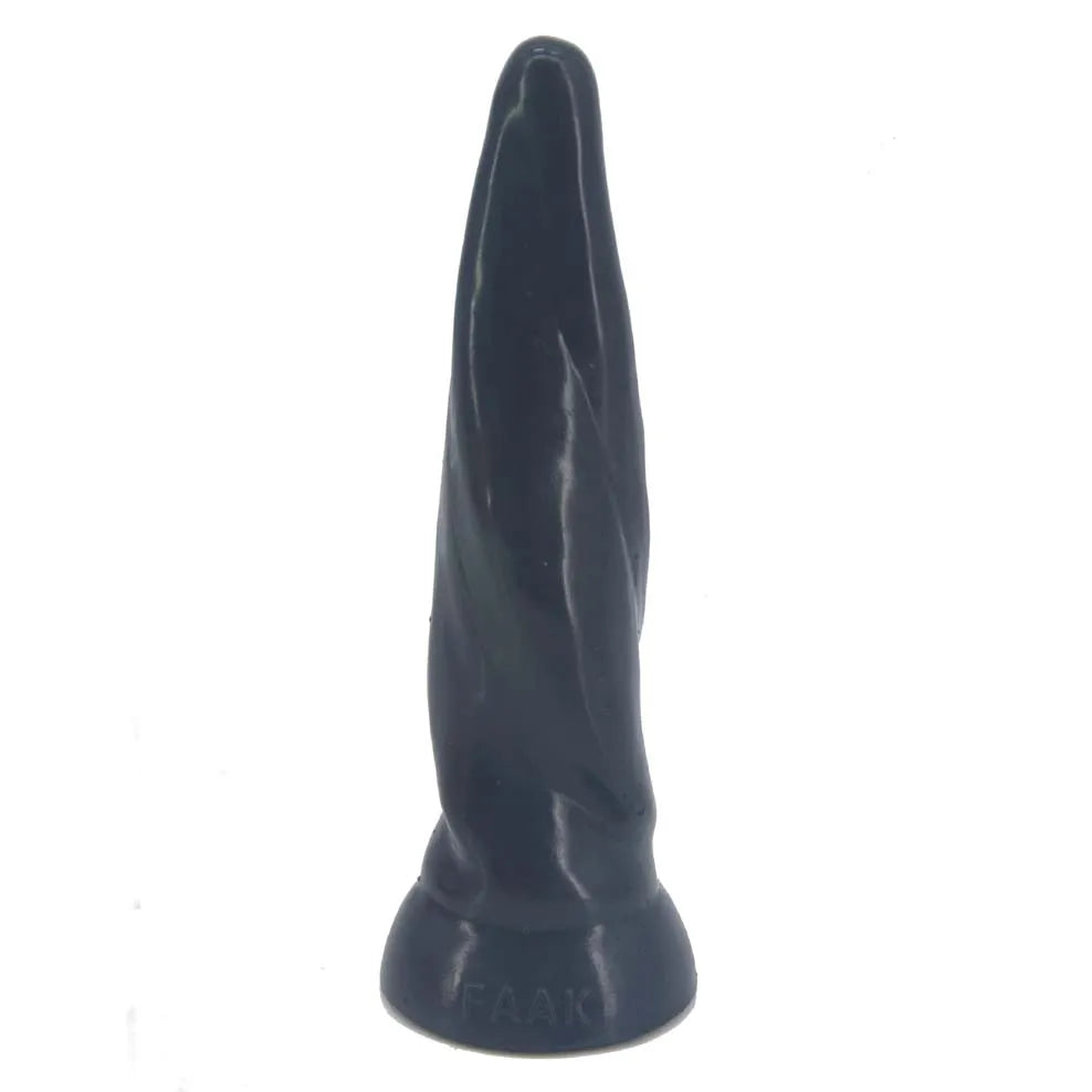 FAAK Gold Large Long Anal Plug With Suction Cup Fantasy Animal Dildos Butt Plug Sex Toys For Women Men Masturbator