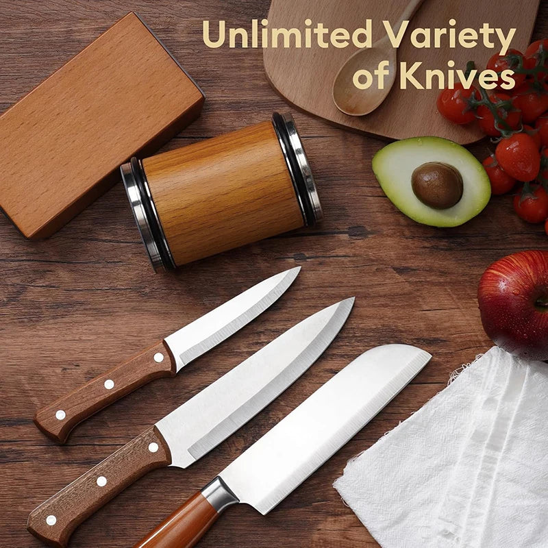 Rolling Knife Sharpener Magnetic Knife Holder Diamond Sharpening Stone Kit with 15 and 20 Degrees Angle Roller Kitchen Accessory