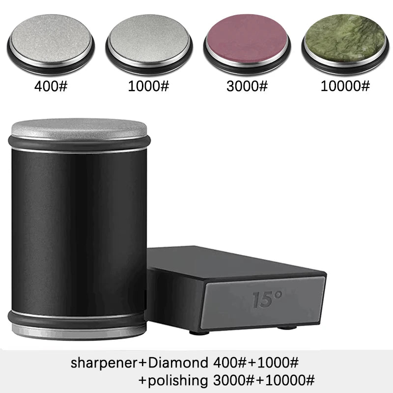 Rolling Knife Sharpener Magnetic Knife Holder Diamond Sharpening Stone Kit with 15 and 20 Degrees Angle Roller Kitchen Accessory