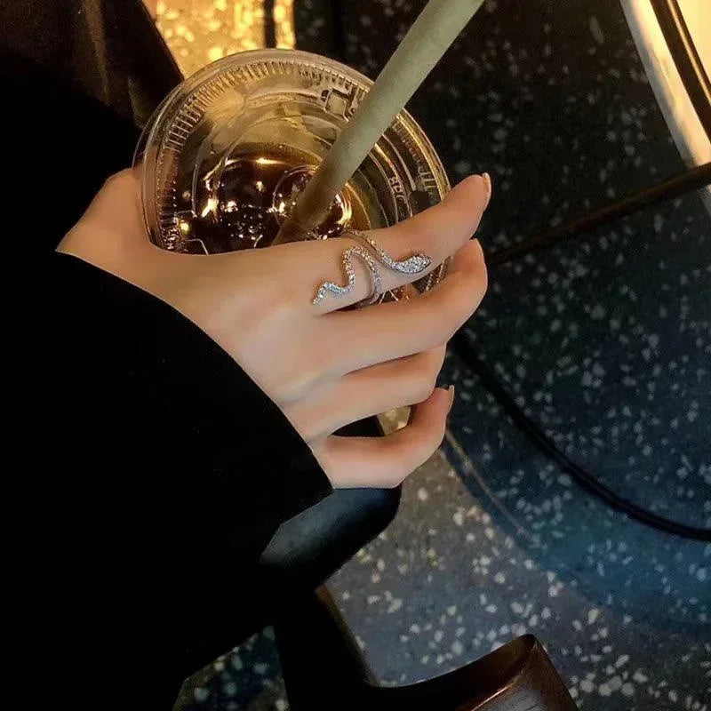 Women Gothic Open Snake Ring Adjustable Animal Rings Reptile Fashion Punk Personality Jewelry Accessories Jewellery Tentacles
