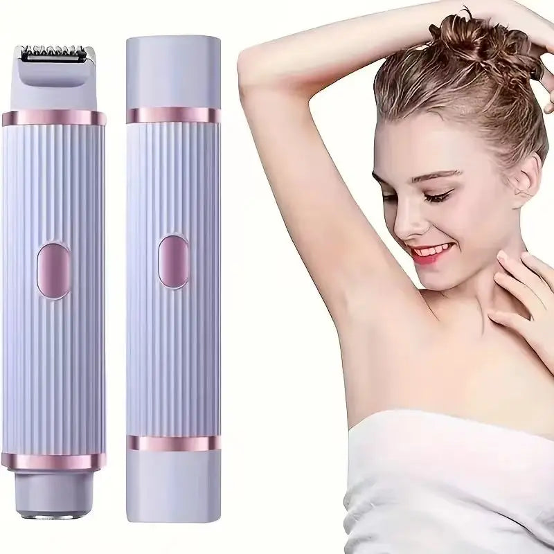 Two in one women's electric shaver - suitable for eyebrows, face, legs, and armpits, portable wet and dry hair remover