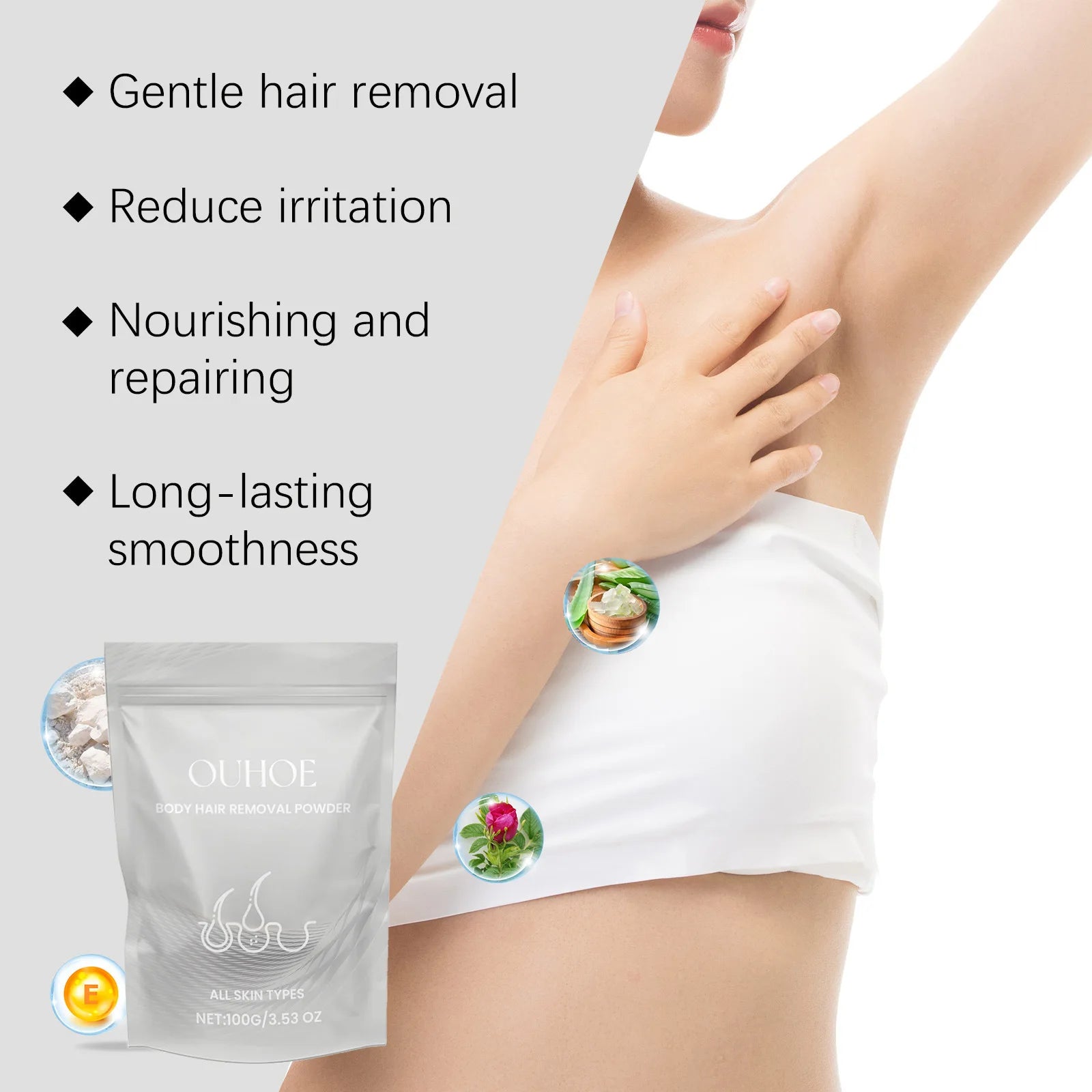 Body Hair Removal Powder Powerful Armpit Legs Arms Epilator Painless Depilatory Clean Hair Growth Inhibitor Woman Men Body Care