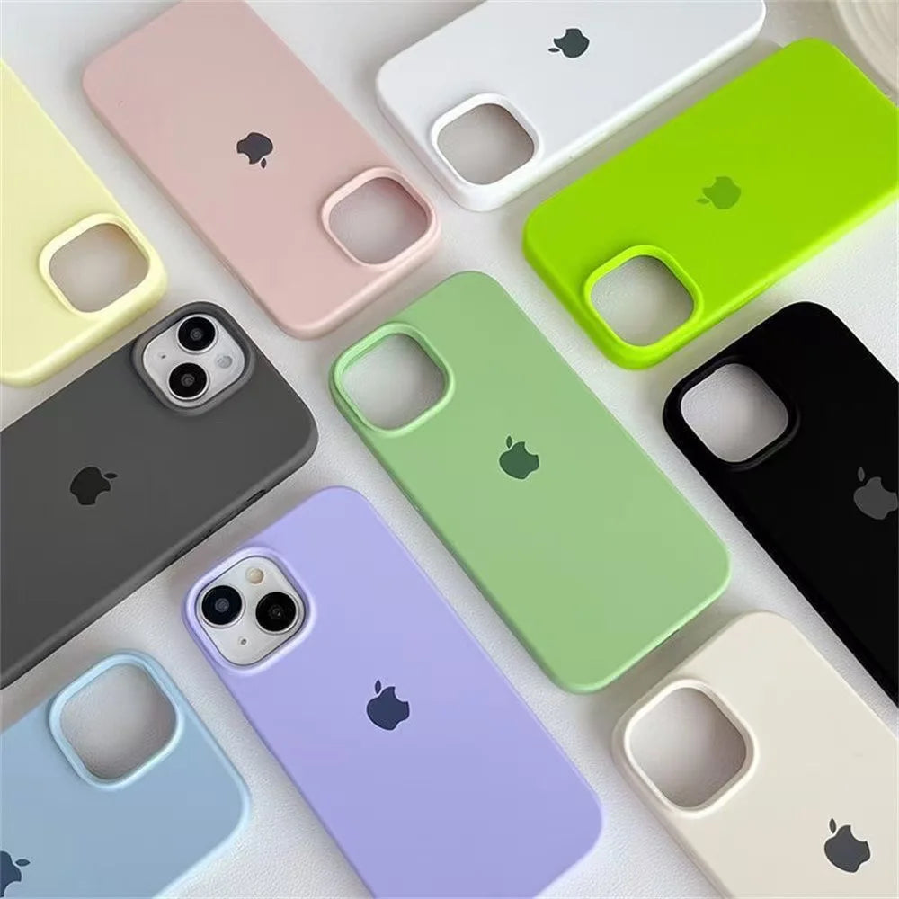 Original Silicone Case For iPhone 13 14 15 16 17 Pro Official Cover For Apple iPhone 16 Plus 17 Air 13 14 15 16 17 Pro Max Case