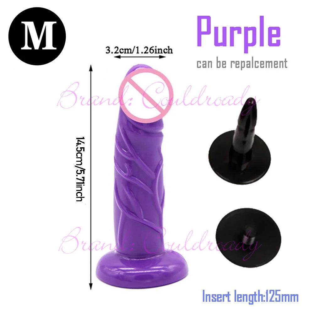 Soft Realistic Enorme Female TPR Penis Head Strap On Dildos Replacement Anal Sex Toys