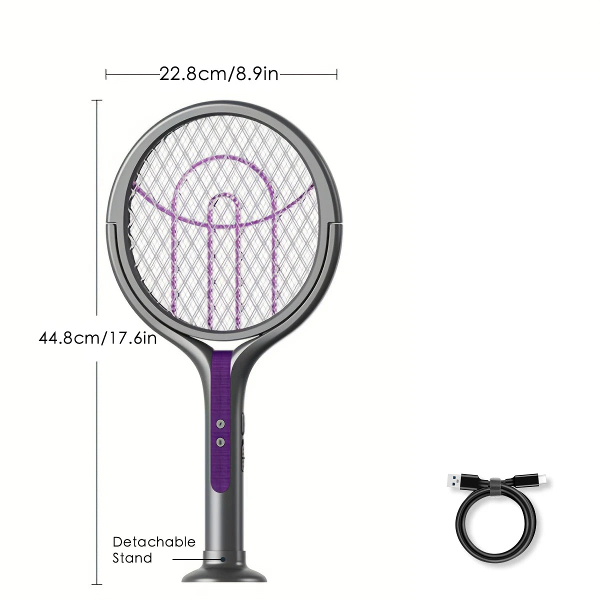 6 in 1 Retractable Mosquito Killer Swatter Racket Electric Fly Trap Bug Lamp Bat for Home House Zapper Insect Extendable Handle