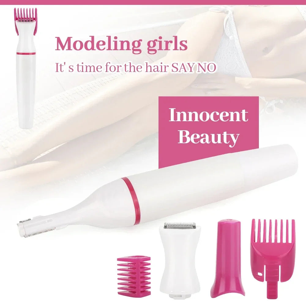 5 In 1 Body Hair Remover Epilator Electric Razor Clipper Shaver Trimmer Women Armpit Bikini Hair Leg Hair Pubic Hairs Trimmer