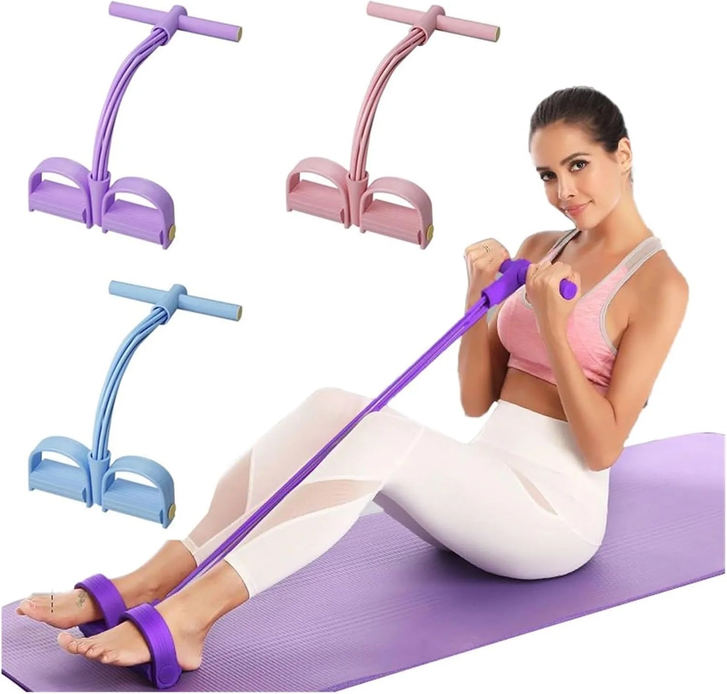 6 Tube Resistance Band Multi Function Tension Rope Fitness Bands 6 Tube Elastic Yoga Pedal Puller For Sports Exercises At Gym