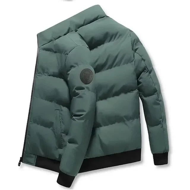 Fashion autumn and winter short men's thick warm coat, outdoor windproof new zipper printed men's casual jacket M-5XL