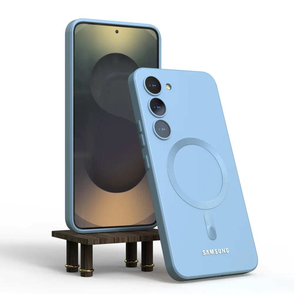 For Samsung Galaxy S25 Magsafe Case S24 S23 S21 FE S22 Plus A56 A55 A54 A36 A35 A16 A15 Soft Silicone Magnetic Phone Back Cover