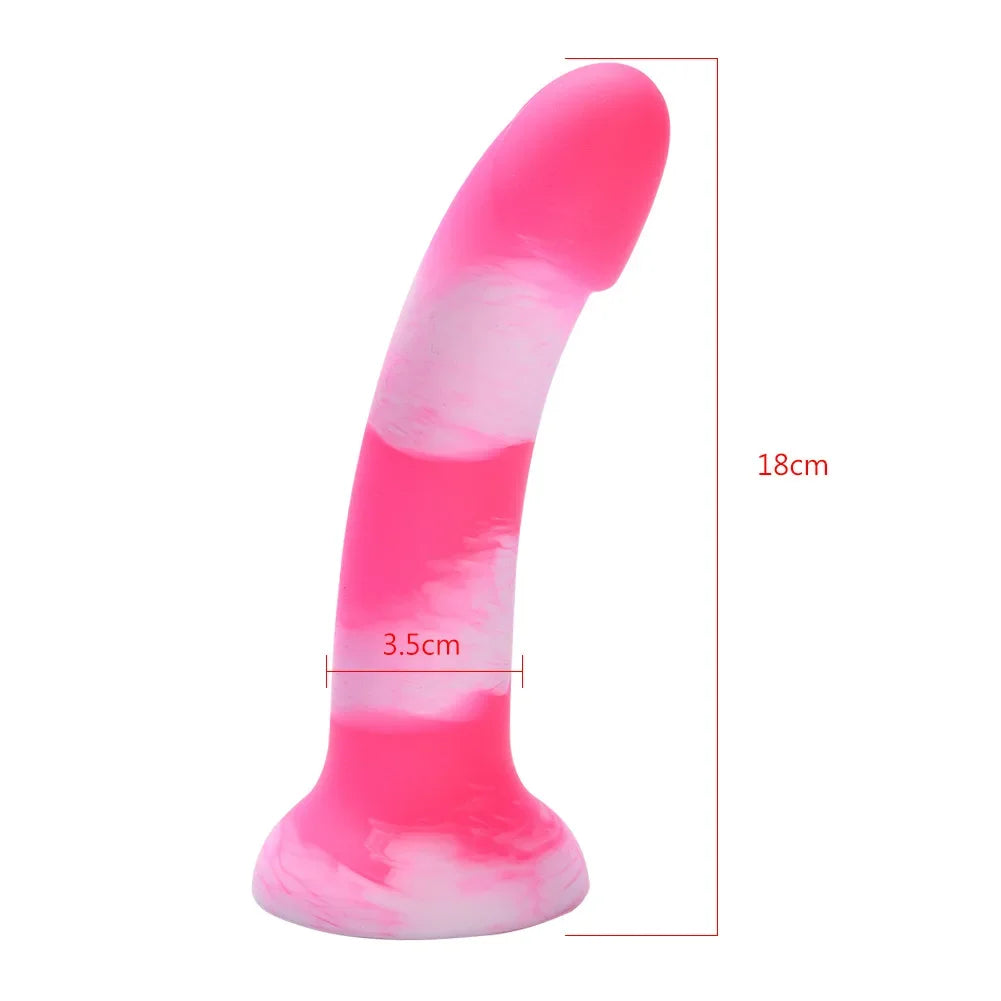 Realistic Dildo with Strong Suction Cup Liquid Silicone pink penis G Spot Masturbator for Women Men Anal Sex Toys 14-21cm