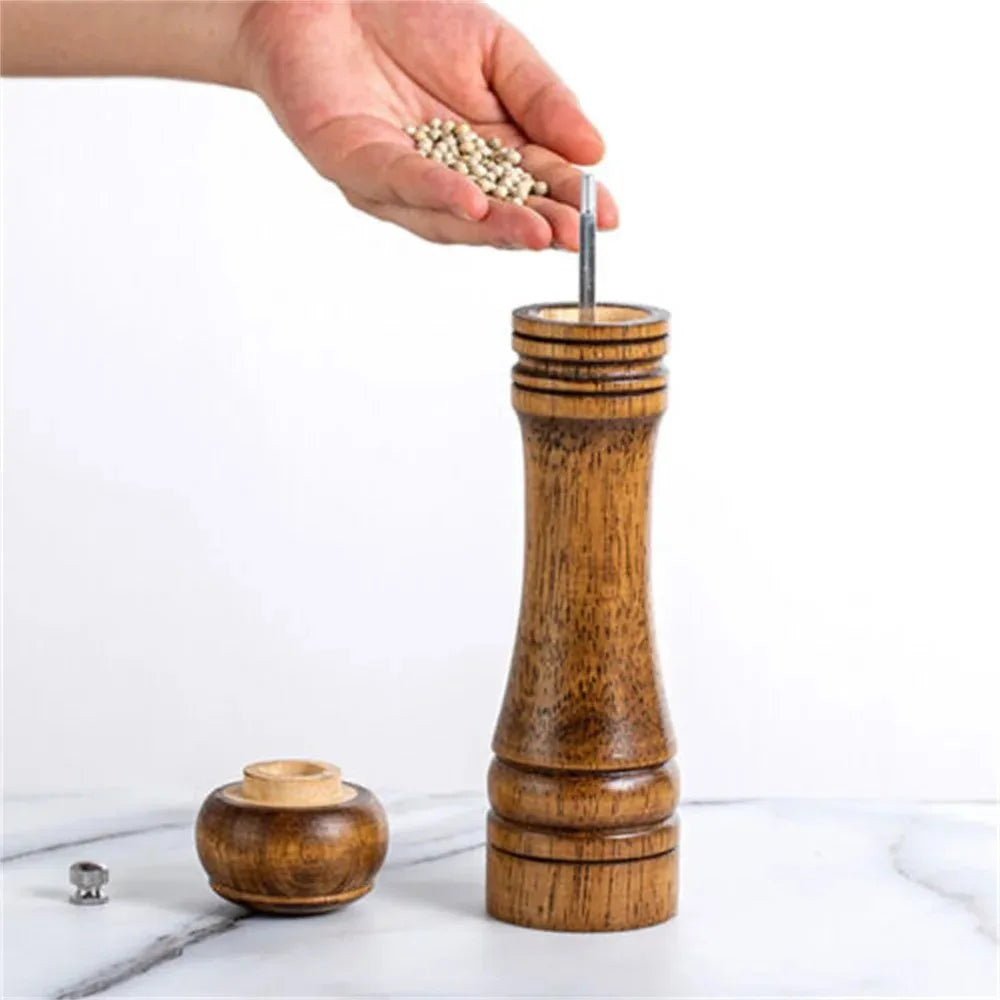 5/8/10inch Wooden Salt Pepper Grinder Mill Shaker Rotor Kitchen Tool Spices Seasoning Gadget Accessory Cooking Essential Items