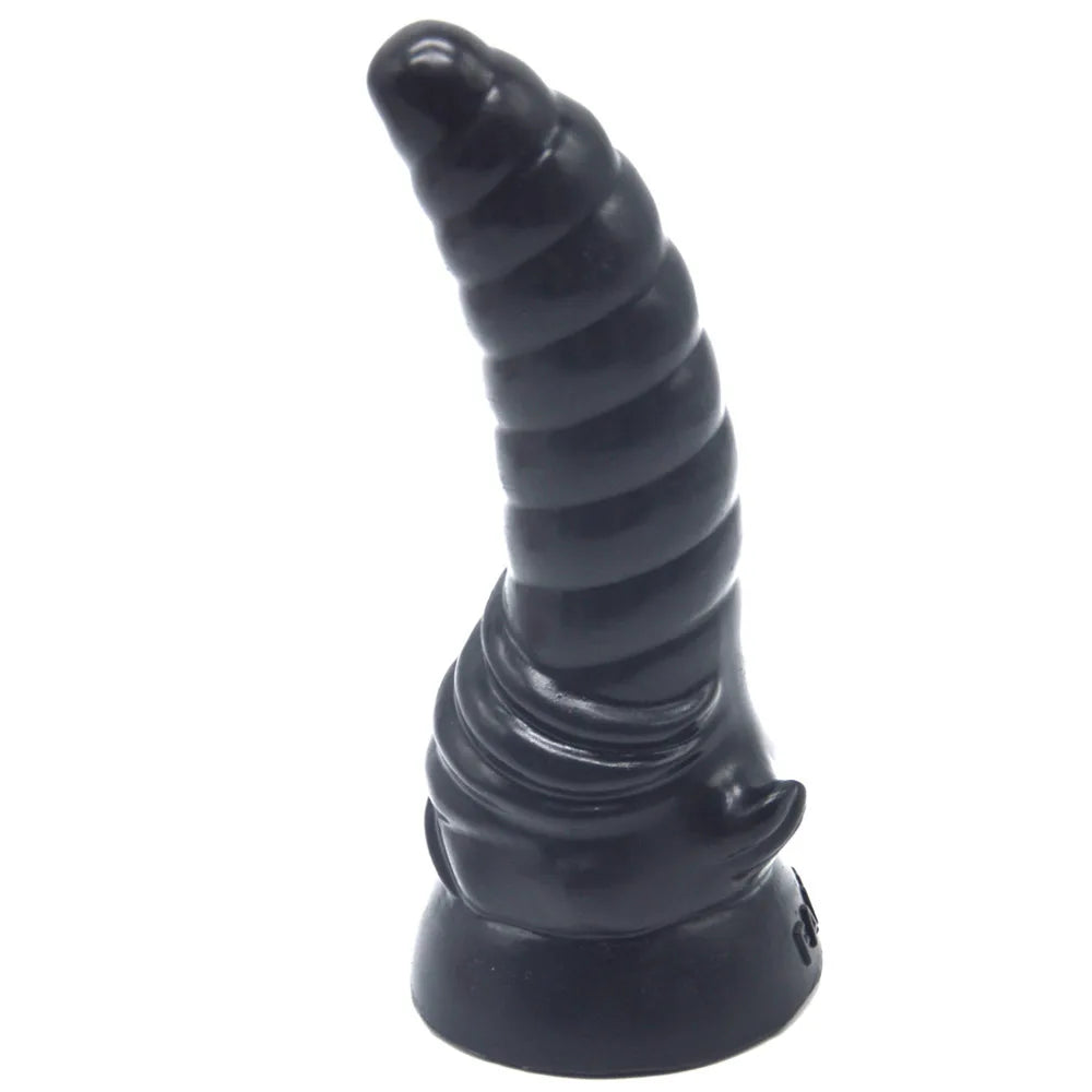 FAAK Gold Large Long Anal Plug With Suction Cup Fantasy Animal Dildos Butt Plug Sex Toys For Women Men Masturbator