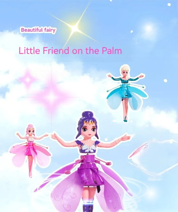 Rotating Luminous Princess Helicopter Doll Dancing Airplane Gesture Induction Luminous Flying Toy Christmas Gift Holiday Gift