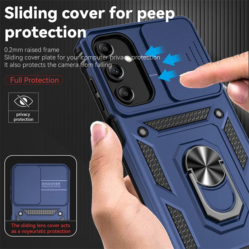 Funda For Samsung Galaxy A16 A26 A36 A56 5G Case Slide Lens Camera Protector Armor Phone Case For Galaxy A06 A 56 36 Back Cover