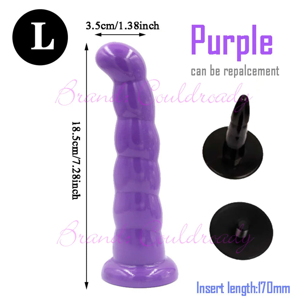 Soft Realistic Enorme Female TPR Penis Head Strap On Dildos Replacement Anal Sex Toys