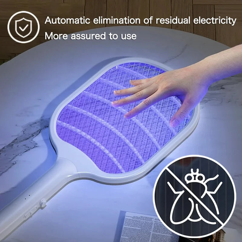 2 In 1 Electric Foldable Mosquito Swatter Killer Lamp Rechargeable Anti Mosquitoes House Lamp Wall-Mounted Fly Bug Trap Home