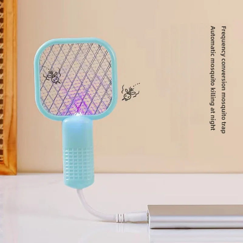1-10PCS Portable Mosquito Killer Electric Fly Swatter Night Light Function USB Charging Insect Trap for Home Bedroom Patio
