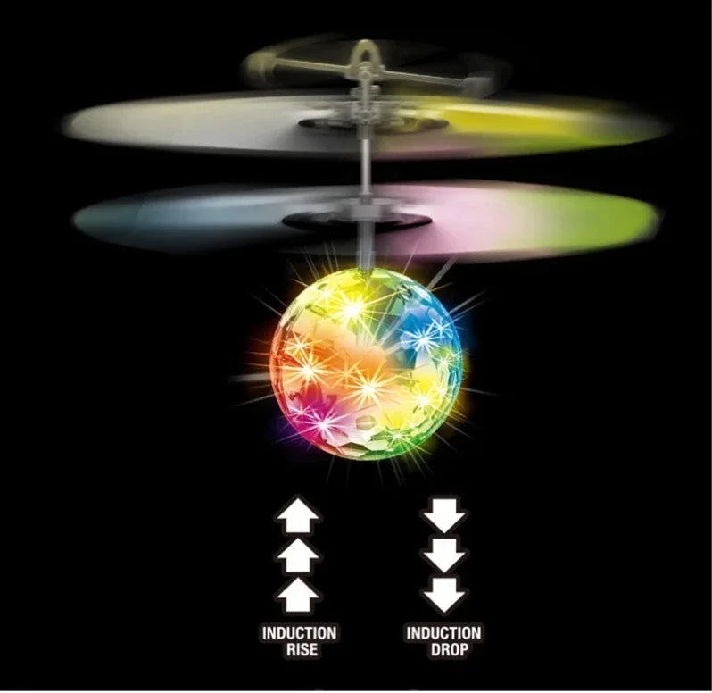 Led Light Suspension Crystal Ball Infrared Induction RC Gesture Control Colorful Glowing Toys Flying Unique Gift for Kids