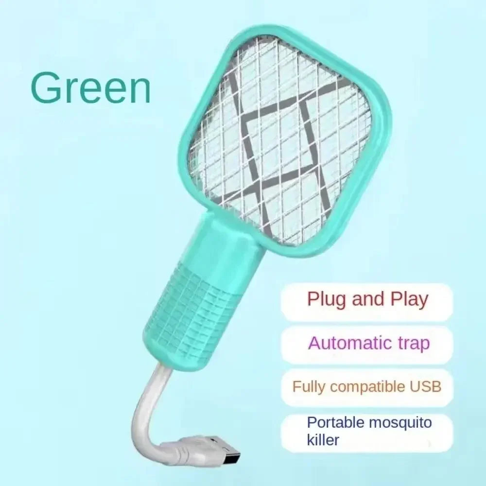1-10PCS Portable Mosquito Killer Electric Fly Swatter Night Light Function USB Charging Insect Trap for Home Bedroom Patio
