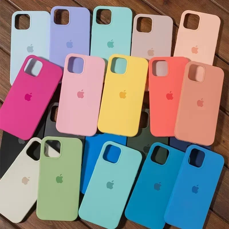 Original Silicone Case For iPhone 13 14 15 16 17 Pro Official Cover For Apple iPhone 16 Plus 17 Air 13 14 15 16 17 Pro Max Case