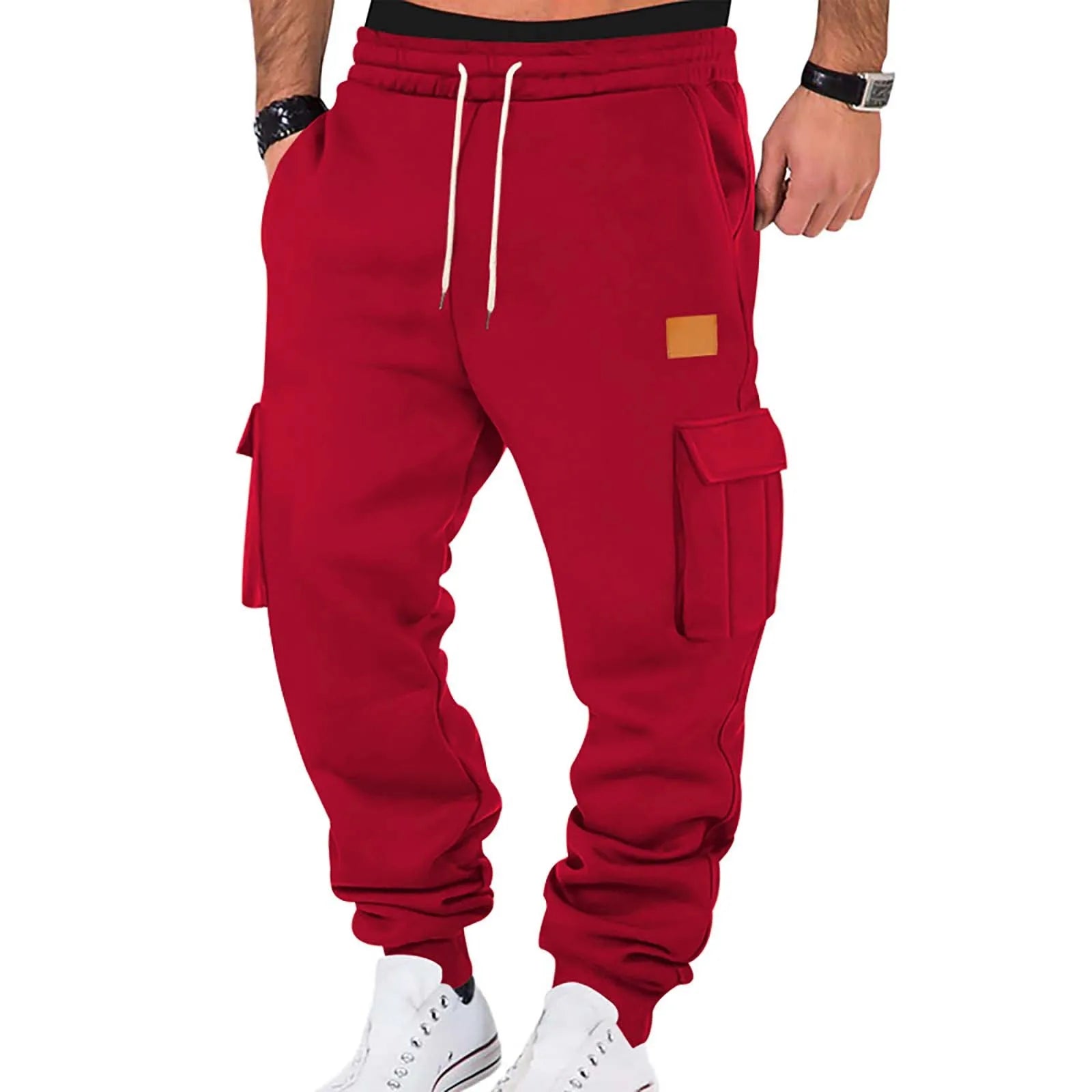 Men's Cargo Pants 2025 New Casual Loose Autumn Winter Straight Baggy Pants Multi-Pockets Solid Color Pinting Sweatpants 