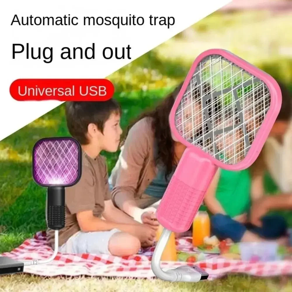 1-10PCS Portable Mosquito Killer Electric Fly Swatter Night Light Function USB Charging Insect Trap for Home Bedroom Patio