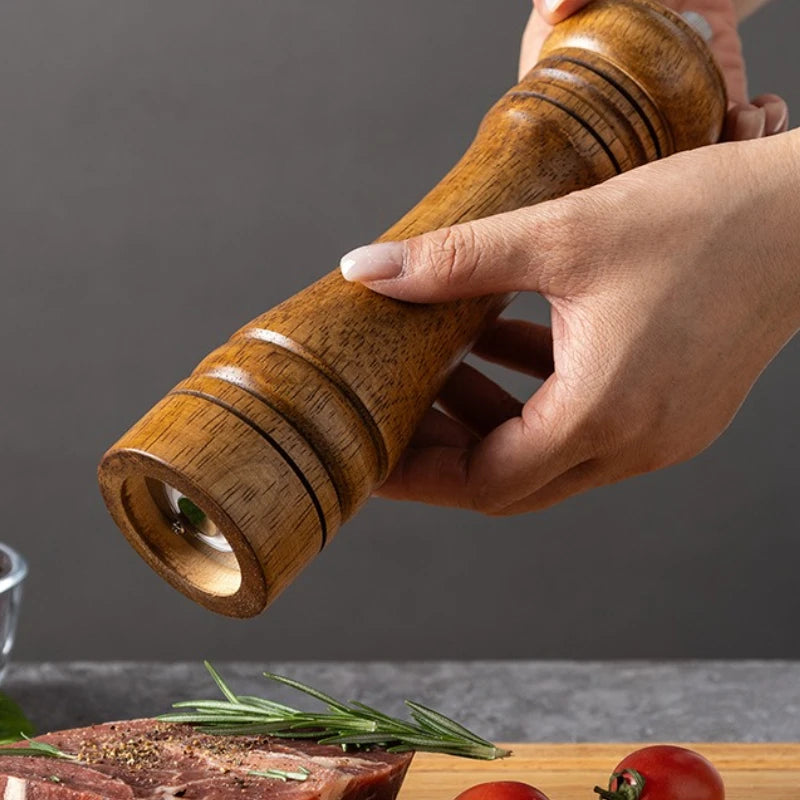 5/8/10inch Wooden Salt Pepper Grinder Mill Shaker Rotor Kitchen Tool Spices Seasoning Gadget Accessory Cooking Essential Items