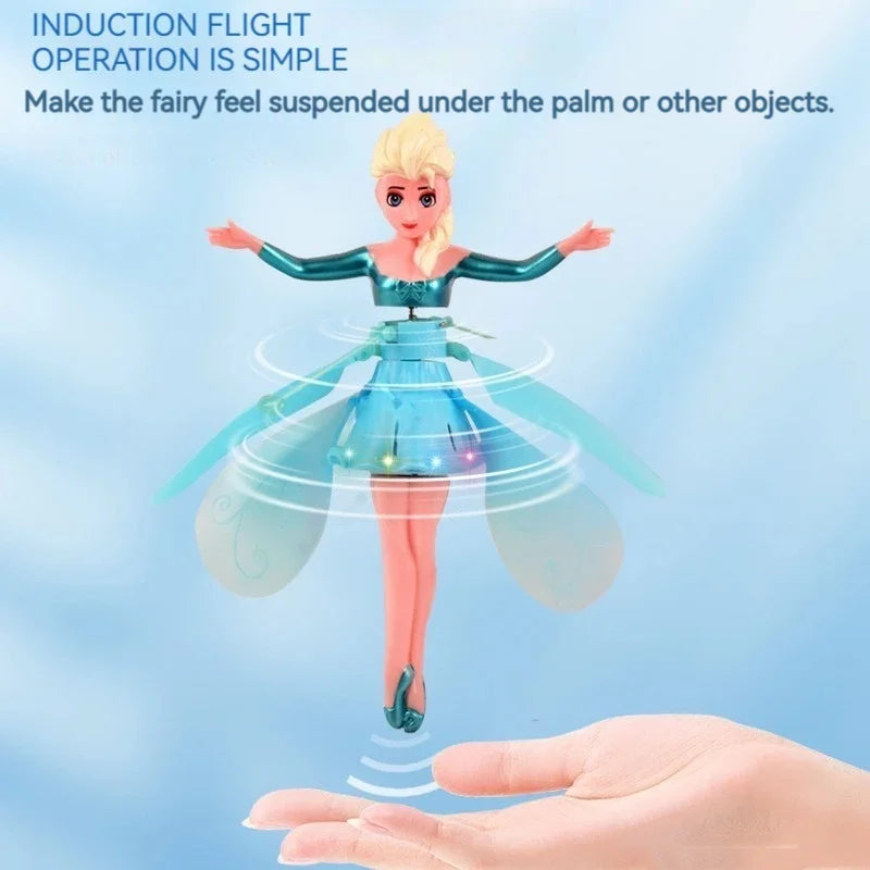 Rotating Luminous Princess Helicopter Doll Dancing Airplane Gesture Induction Luminous Flying Toy Christmas Gift Holiday Gift