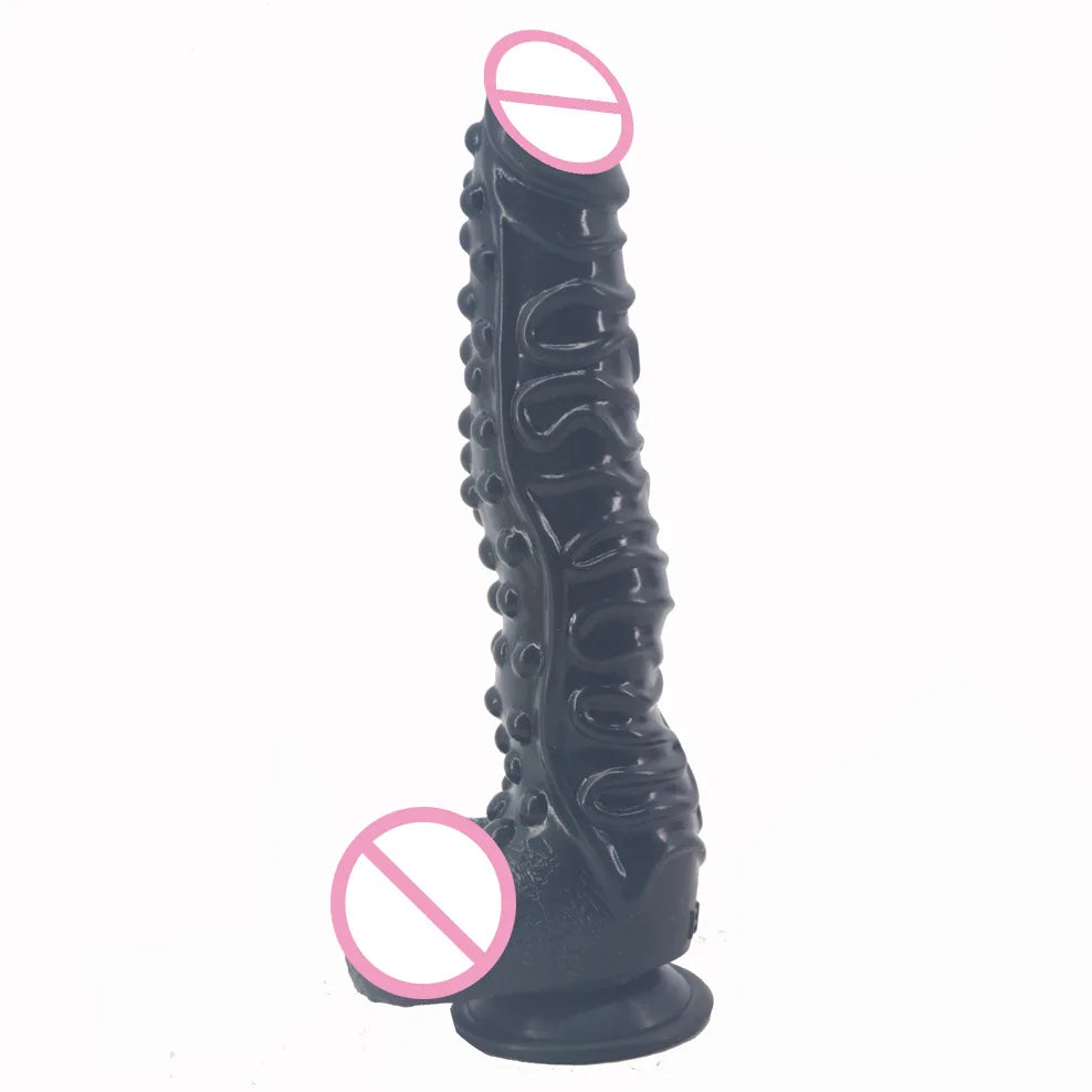 FAAK Gold Large Long Anal Plug With Suction Cup Fantasy Animal Dildos Butt Plug Sex Toys For Women Men Masturbator
