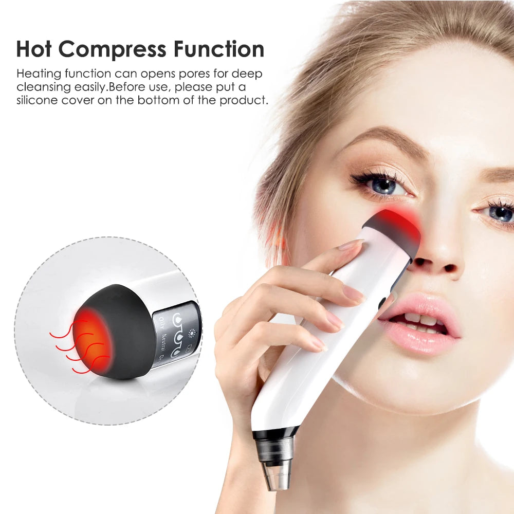 Beauty Electric Blackhead Remover Facial Cleaner Black Point Vacuum Suction Black Head Dots Remover Extractor Skin Care Tools
