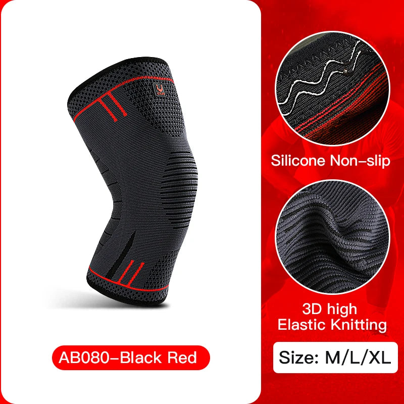 1 Pcs Compression Knee Support Sleeve Elastic Breathable Knee Pads Brace Springs Gym Sports Protector Basketball Volleyball Run