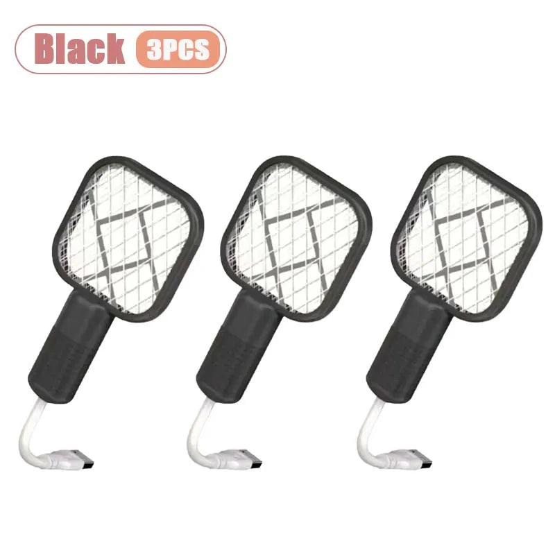 1-10PCS Portable Mosquito Killer Electric Fly Swatter Night Light Function USB Charging Insect Trap for Home Bedroom Patio