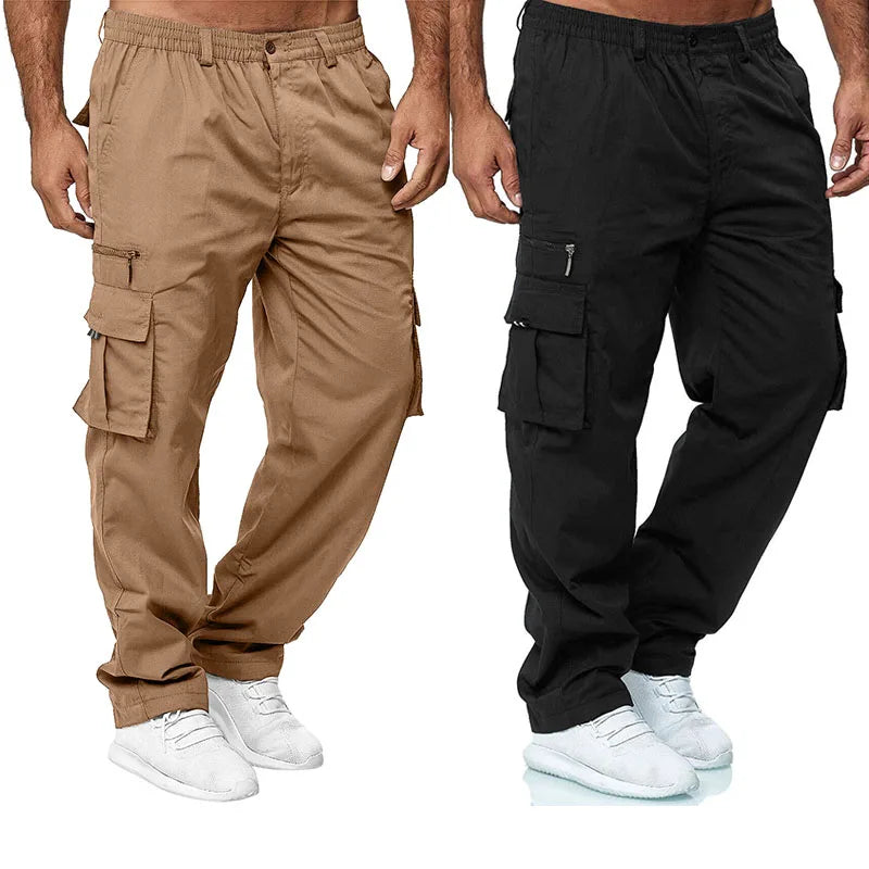 2024 Men's Cargo Pants Casual Multi Pockets Military Tactical Pants Male Outwear Loose Straight slacks Long Trousers Plus size
