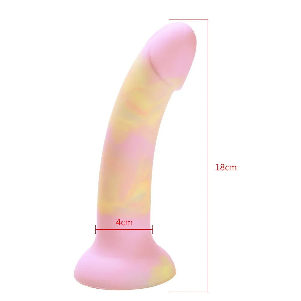 Realistic Dildo with Strong Suction Cup Liquid Silicone pink penis G Spot Masturbator for Women Men Anal Sex Toys 14-21cm